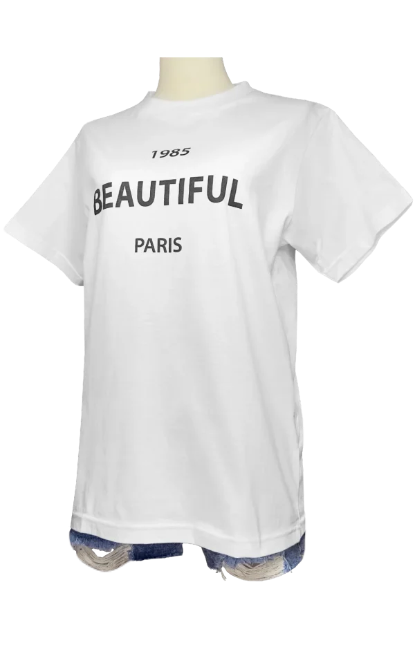 1985 Beautiful Paris White T-Shirt