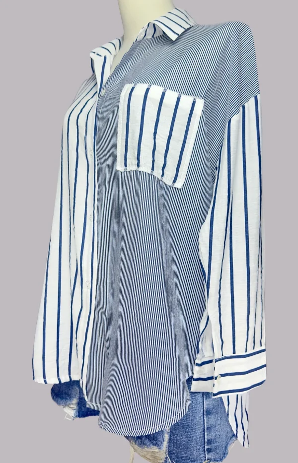 Dual Blended Blue Stripe Shirt